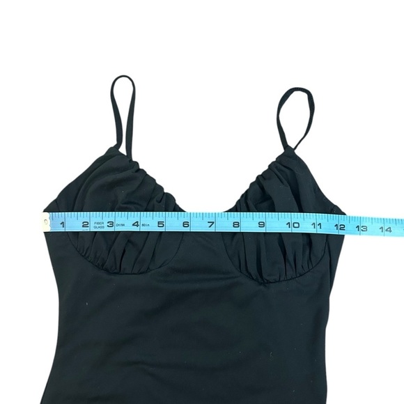 Princess Polly Levey Black Bodysuit with Ruched Cups and Snaps Womens Size US 2 - Picture 11 of 14